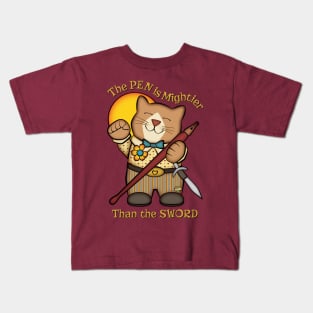 The Pen is Mightier than the Sword Kids T-Shirt